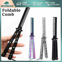 Sisir Balisong Sisir Lipat Besi Butterfly Training Knife CS GO Multifungsi Hair Comb