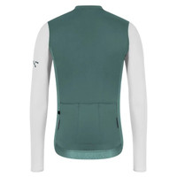 Jersey Baju Sepeda Pria Lengan Panjang Reflektif Santic Men Cycling Long Sleeve White - Grey - Green Road Bike Mtb Gravel Original