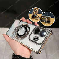Case for Oppo A5 PRO Kathy LUXURY RING Standing Bracket Transparan Bening Tpu Silikon Clear Casing Hp