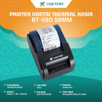 Xantri - BT 58D Printer bluetooth mini printer thermal 58MM pos kasir ppob printer termal BLUETOOTH KASIR C-58BT SUPPORT CASH DRAWER
