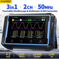 FNIRSI 2C53P Touch Screen Digital Oscilloscope+Multimeter+Signal Generator 3IN1 Dual Channel 50MHZ Automatic Osciloscopio Tools