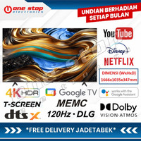 Murah TCL 75P755 4K UHD HDR10+ Google TV w/ Dolby Vision-Atmos 75 Inch Elegan