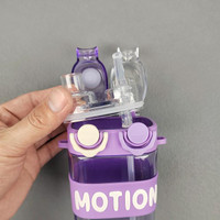Botol Minum Tali Model Aesthetic Double Pengunci 550ml BPA FREE 2715 Bottles Kitchenware