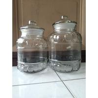 Jar Toples Kaca Jadul Motif Apel