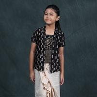 Nona Rara - Kebaya Garut Short Black K0012, Baju Batik Kebaya Anak Modern