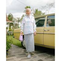 Haidee & Orlin Gania Blouse - Stripe Soft Green and Pink
