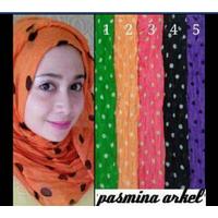 PASHMINA ARKEL / JILBAB KUSUT POLKADOT / HIJAB KERUDUNG RAWIS