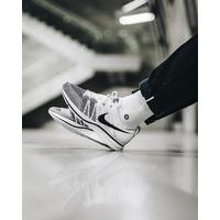 white fly knit trainers