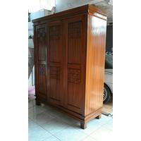 lemari jati pintu 3 minimalis, lemari pakaian jati
