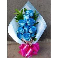 buket mawar biru / bunga buket mawar biru