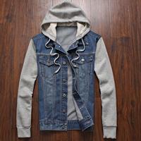 hooded denim jacket men