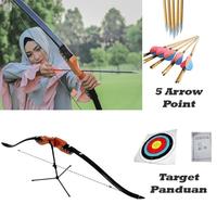Paket Busur Panah Anak dan Pemula + 5 Anak Panah Point + Target