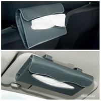 TECHNOZIO Paket Tempat tisu mobil warna Abu Tua /Tissue sunvisor mobil