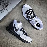 kyrie 5 black white