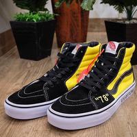 custom black high top vans