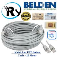 Belden UTP 20M kabel LAN Cat5e 20 Meter Cable original USA Siap Pakai