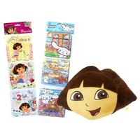 Paket Plush Bantal Kepala Dora BONUS 6 pcs Puzzle Dora dan Cinnamoroll