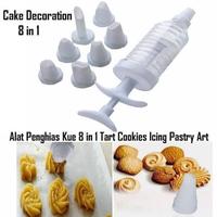 cake decoration 8 in 1 pen alat untuk menghias kue 8pcs model putih