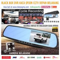 BLACK BOX DVR KACA SPION MOBIL KAMERA DEPAN BELAKANG CCTV 1080P 4.3 in
