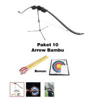 Paket Busur Panah Anak dan Pemula + 10 Anak Panah + Target + Panduan P