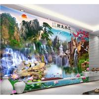 3D Custom Wallpaper Motif : pemandangan alam / nature / waterfall