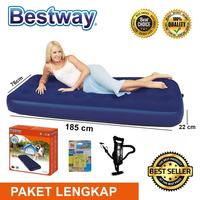 Kasur Angin Single + Pompa tangan + Lem Merek Bestway - Biru