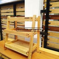 Rak Make Up Jati Belanda Kecil/ 3 tingkat