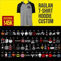 Raglan T-Shirt Hoodie Custom Logo Desain Suka-Suka