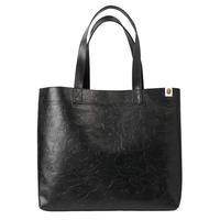 black leather tote bag