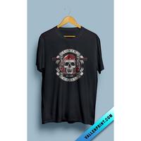Kaos hitam Vintage Motorcycle Logo Template bahan Cotton Combed 24s