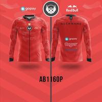 Kaos Jersey Gaming Custom Sepeda | PUBG ML FF | Batik Merah Panjang