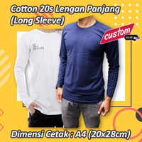 SABLON PRINT CETAK KAOS SATUAN LUSINAN DTG CUSTOM -A4 (Lengan Panjang)