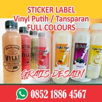 Sticker Label Botol / Toples / Cup (Bahan Putih Susu / Transparant)