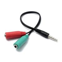 SPLITER AUDIO MICROPHONE SMULE AUX SPLITTER 2 MIC HP PC EARPHONE KABEL
