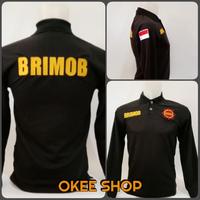 Kaos Baju Kaos Polo Shirt BRIMOB Lengan Panjang Hitam