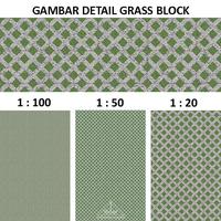 Kertas Tekstur / Motif Paving Grass Block / Rumput Skala / Miniblock