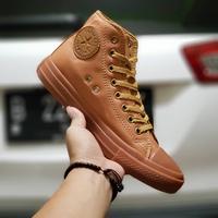 converse brown leather trainers