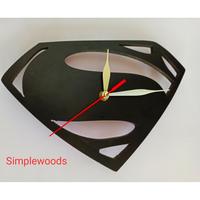 Jam Dinding Kayu Logo Batman v Superman