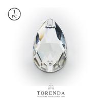 Torenda Payet Kristal Jahit Tetes 18x11 Putih (Crystal) / pcs