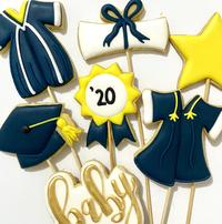 Gambar Buket Cookies / Cookie Bouquet Wisuda Graduation - ( 7 Pcs) / Sugar / Decorated / – Buket Hadiah Ulang Tahun & Wisuda Graduation Gift Unik Edible Custom - Tanpa Bunga dari Crumbella.id undefined 2 Tokopedia