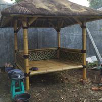 Gambar gazebo bambu minimalis kwalitas dari Green taman indah undefined 1 Tokopedia
