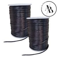 Gambar TALI SATIN TALI CINA KALUNG GELANG 2 MM PANJANG 70 METER WARNA HITAM dari BOB ALY BUTTON SHOP undefined 1 Tokopedia