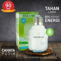 Gambar PAKET 3 PCS HERATON Lampu Bohlam LED Classic 5 Watt Hemat Energi 85% G dari Kokakaa undefined 1 Tokopedia
