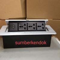 Gambar STOP KONTAK MEJA TANAM TRIPLE MULTIGUNA + USB CHARGER LANTAI OUTLET dari sumberkendok Kota Administrasi Jakarta Pusat 2 Tokopedia
