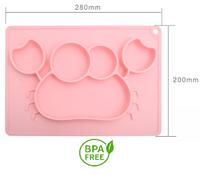 Gambar PIRING ANAK SILICONE PLATE OR-303 KARAKTER KEPITING - Merah Muda dari Ollahomeliving undefined 3 Tokopedia