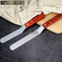 Gambar Spatula Bengkok Stainless Gagang Kayu Angled Spatula 4/6/8/10/12 inch - 12 inch dari DariDuaSatu undefined 4 Tokopedia