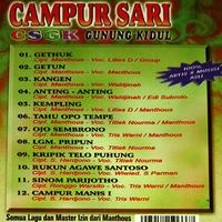 Gambar CD CSGK Campursari Gunung Kidul . Manthous Waljinah Titik Nourma dari Mascis Junior undefined 4 Tokopedia