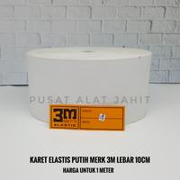 Gambar KARET ELASTIS PUTIH WHITE ELASTIC BAGUS KUAT 10 CM 4 INCH 3M PER METER - 3M PUTIH 10CM, 4INCH PERMTER dari Pusat Alat Jahit & Kerajinan Tangan undefined 2 Tokopedia