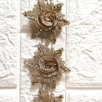 Gambar renda bordir 3D bunga tumpuk glitter payet (per 3 bunga) - silver dari kadoshbutik undefined 1 Tokopedia