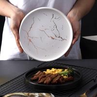 Gambar Circular Marble Plate Western / Piring Makan Rata / Steak Salad Hiasan - Hitam, 20CM dari Living With Style undefined 4 Tokopedia